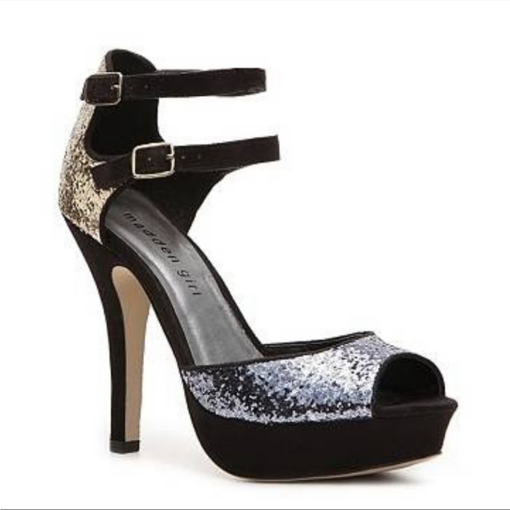 Steve Madden Girl Silver Gold Glitter Sandal